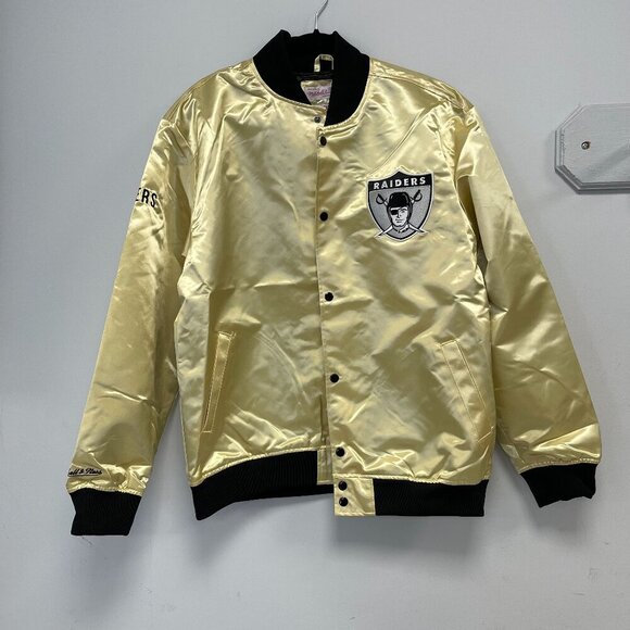 Mitchell & Ness Black & Gold Lightwight Satin Las Vegas Raiders Jacket- XL - NWT - Picture 1 of 6